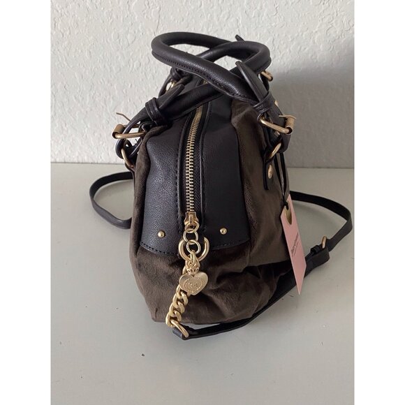 Juicy Couture The Key To Juicy Satchel Crossbody Chocolate Velvet Charm NEW - Picture 8 of 15
